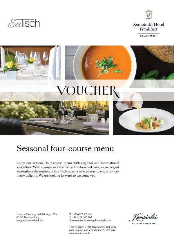 Seasonal four course menu